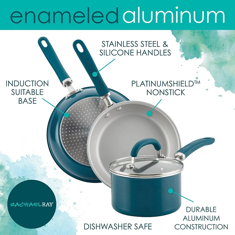 Rachael Ray Create Delicious 9.5" Non-Stick Deep Skillet with Lid