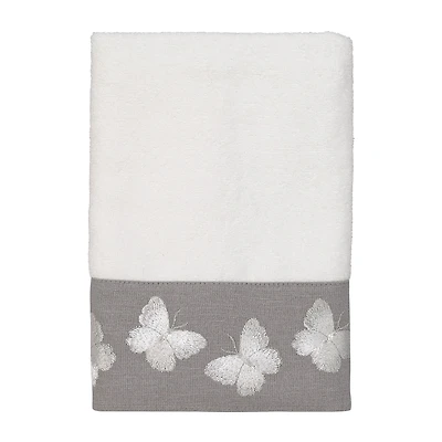 Avanti Yara White Embroidered  Bath Towel