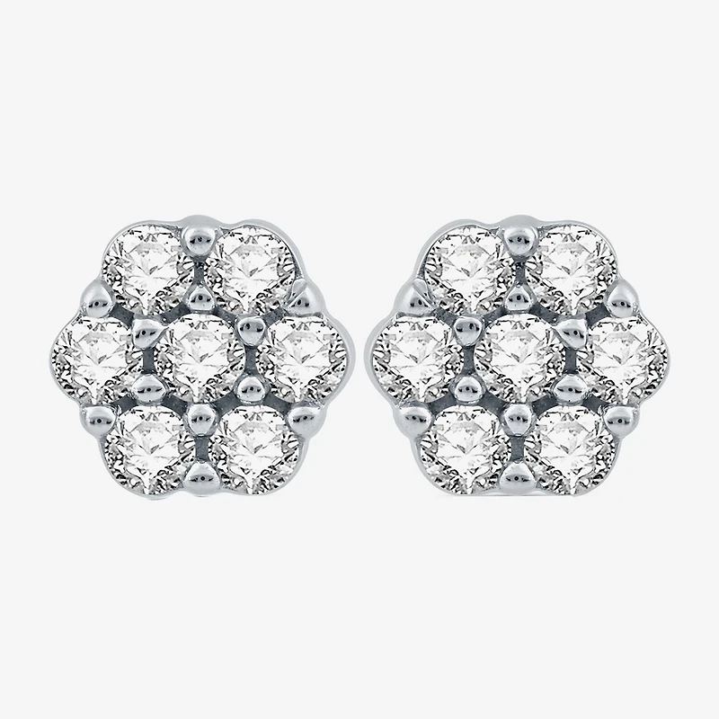 Diamond Blossom 1/2 CT. T.W. Natural White 10K Gold 7.1mm Stud Earrings
