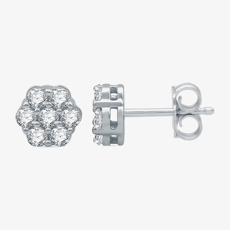 Diamond Blossom 1/2 CT. T.W. Natural White 10K Gold 7.1mm Stud Earrings