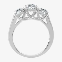 (G / SI1-SI2) Womens 2 1/4 CT. T.W. Lab Grown White Diamond 10K Gold Round 3-Stone Engagement Ring