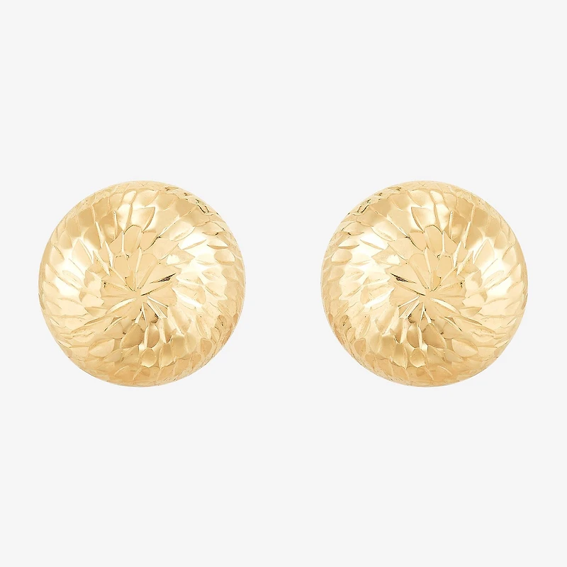 14K Gold 10mm Dome Stud Earrings