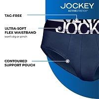 Jockey Active Stretch Mens 4 Pack Support Pouch Briefs 9129