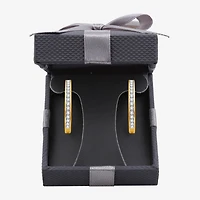 Womens 1 1/2 CT. T.W. Lab Grown White Diamond 14K Gold Over Silver 25.3mm Hoop Earrings