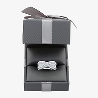 Womens 5.5MM 1 1/2 CT. T.W. Lab Grown White Diamond Sterling Silver Band