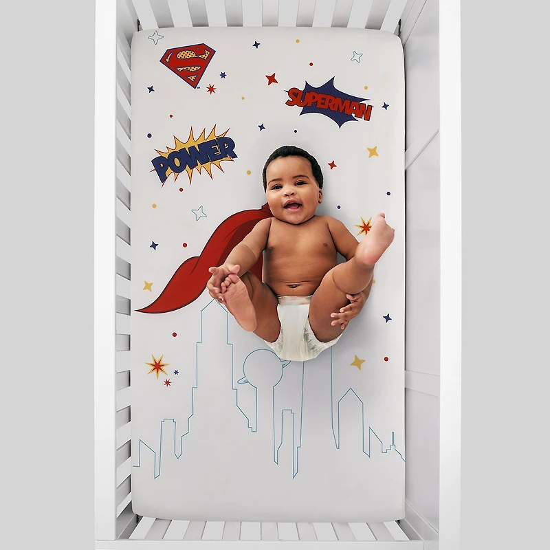 Warner Bros Superman Crib Sheet