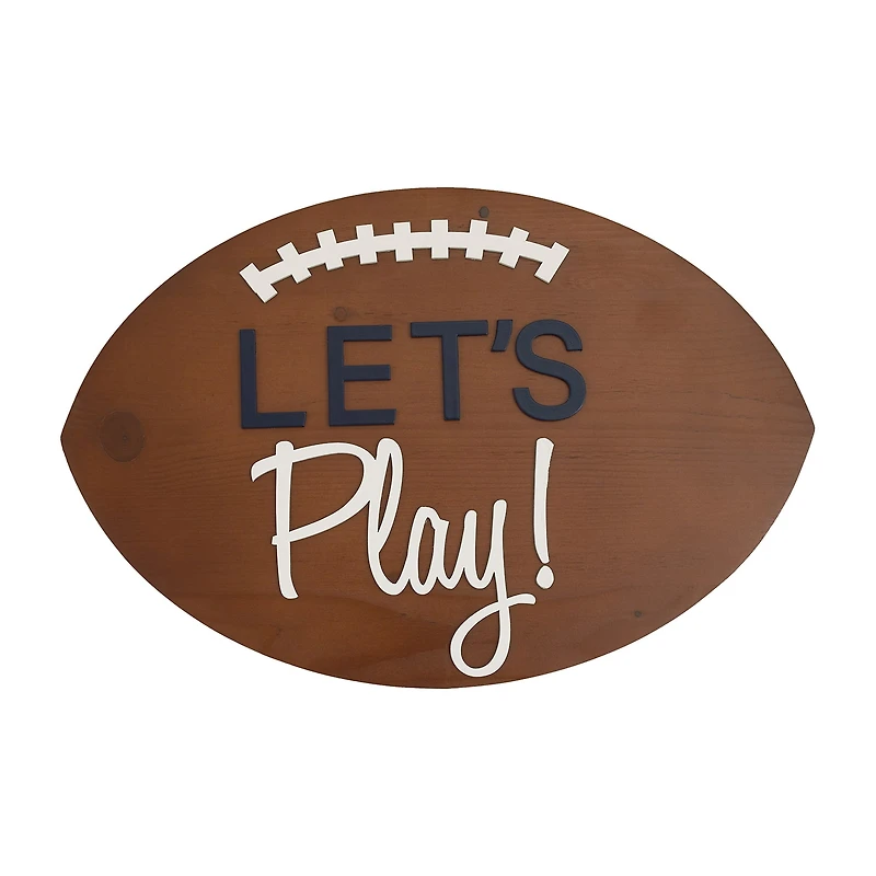Nojo Lets Play Football Wood Wall Art