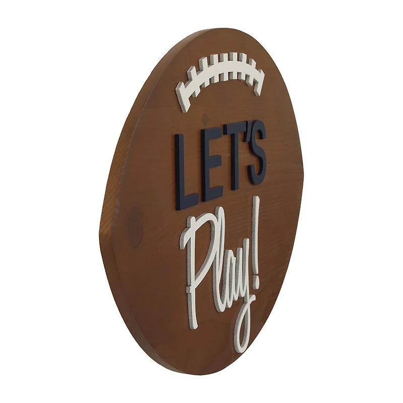 Nojo Lets Play Football Wood Wall Art