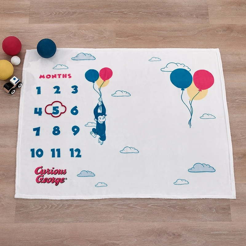 Universal Curious George Baby Milestone Blanket