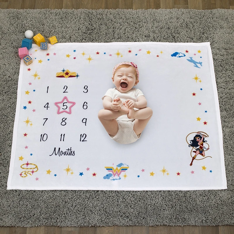 Warner Bros Wonder Woman Baby Milestone Blanket