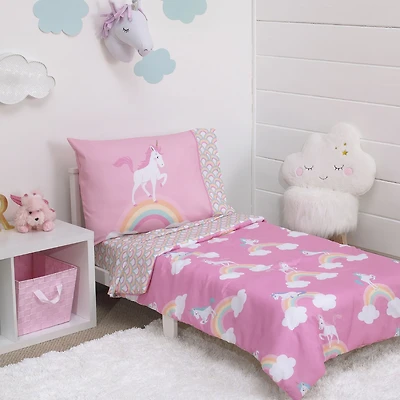 Nojo Unicorn And Rainbow 4-pc. Toddler Bedding Set