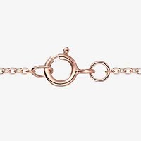 Womens Lab Created Pink Sapphire 14K Rose Gold Over Silver Cushion 18 Inch Pendant Necklace