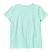 Disney Collection Little & Big Kid Girls Crew Neck Short Sleeve Regular Fit Ariel Princess The Mermaid Graphic T-Shirt