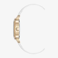 Armitron Womens White Leather Strap Watch 75-5977mpgpwt