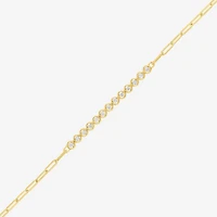Diamond Addiction 1/3 Ct.T.W. (G-H, I1-I2) Lab-Grown Diamond Womens 10K Gold Paperclip Round Chain Bracelet