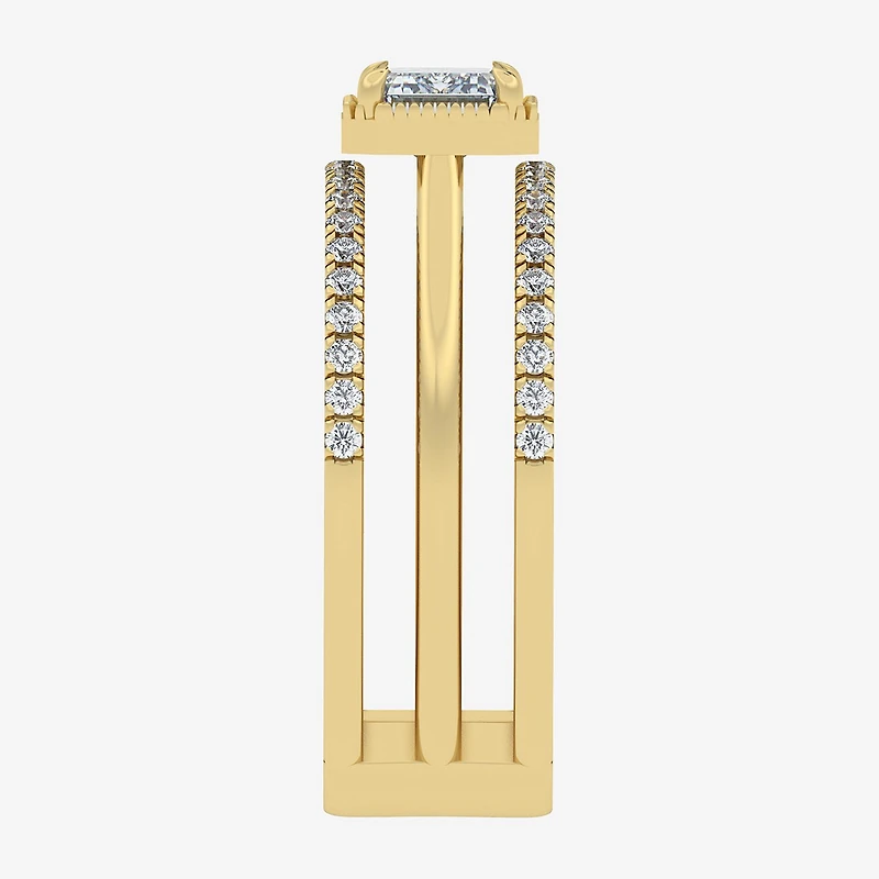 (Si2 / G) Womens 1 1/2 CT. T.W. Lab Grown White Diamond 10K Gold Cocktail Ring