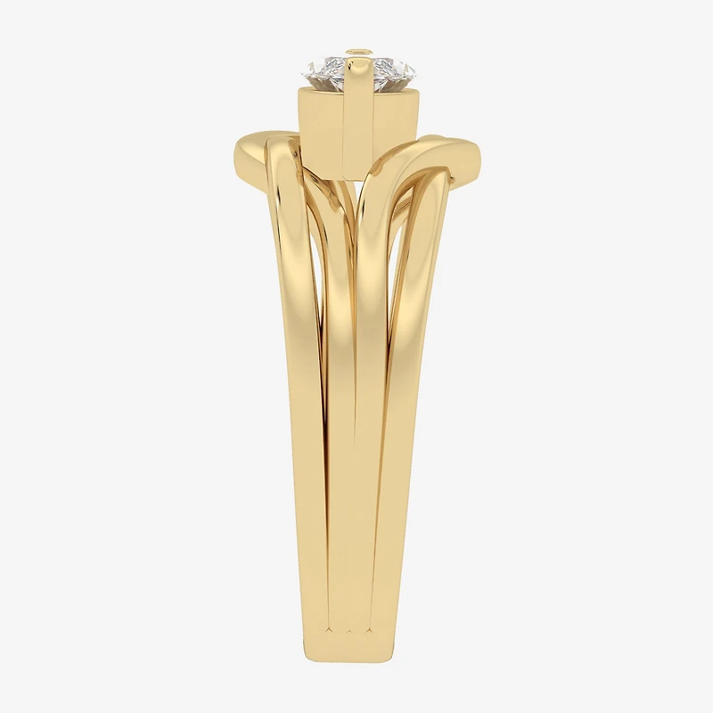 (Si2 / G) Womens 3/4 CT. Lab Grown White Diamond 10K Gold Marquise Cocktail Ring