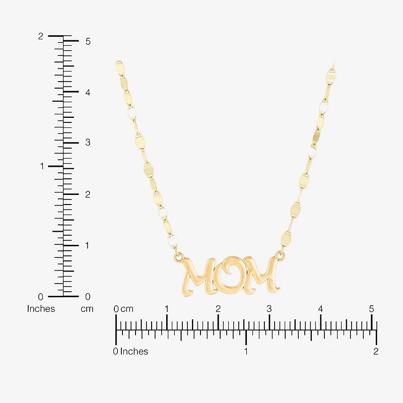 "Mom" Womens 10K Gold 16 Inch Pendant Necklace