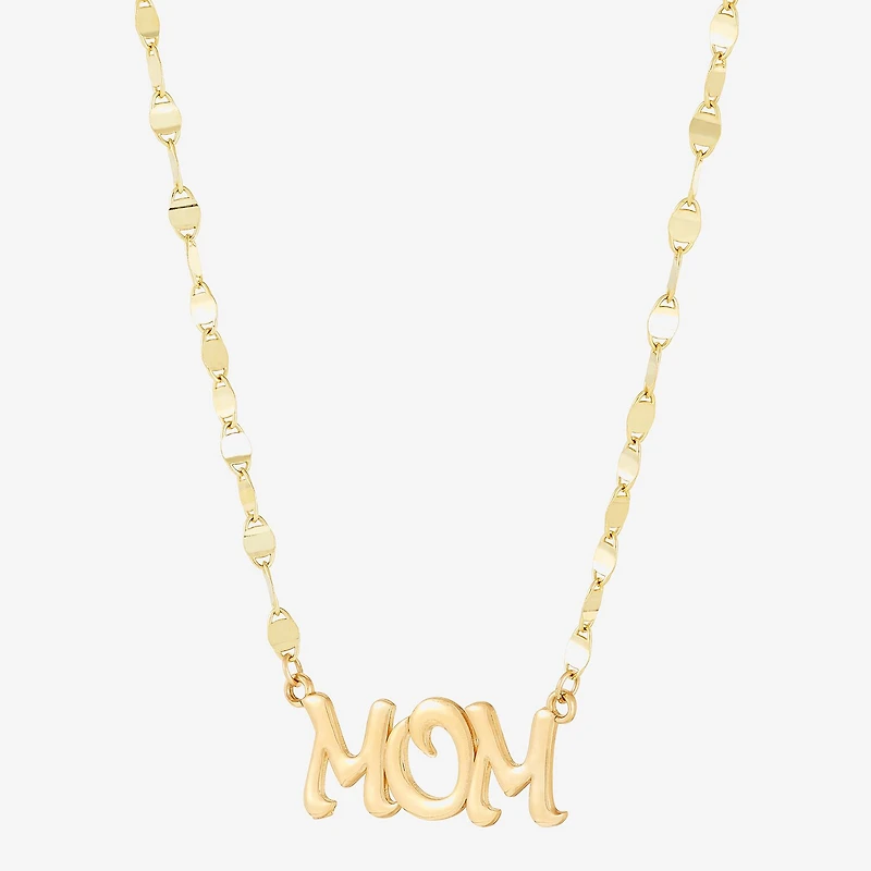 "Mom" Womens 10K Gold 16 Inch Pendant Necklace