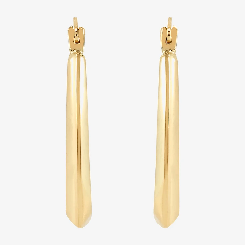 Womens 14K Gold 21.4mm Rectangular Hoop Earrings