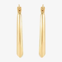 Womens 14K Gold 21.4mm Rectangular Hoop Earrings