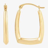 Womens 14K Gold 21.4mm Rectangular Hoop Earrings