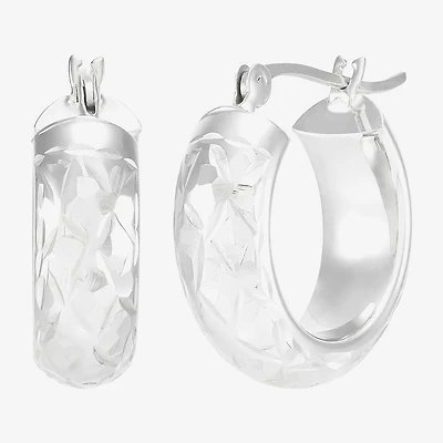 Womens 10K Gold 15mm Round Hoop Earrings
