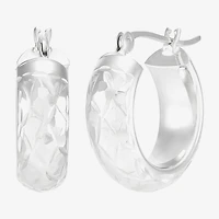 Womens 10K Gold 15mm Round Hoop Earrings