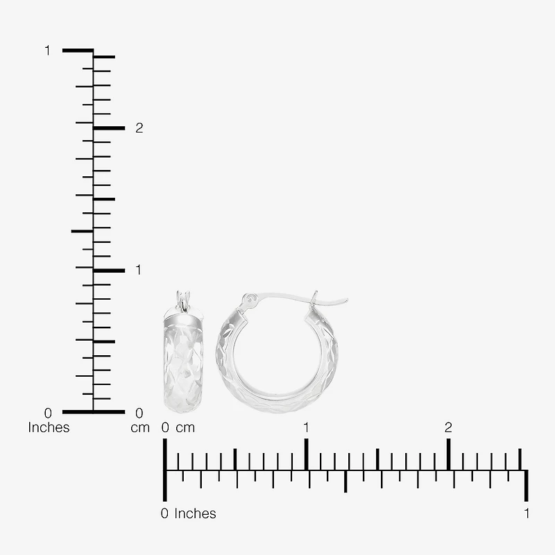 Womens 10K Gold 15mm Round Hoop Earrings