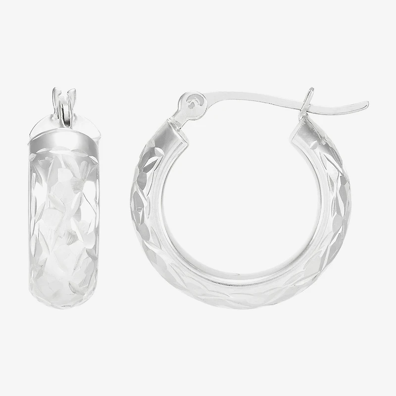 Womens 10K Gold 15mm Round Hoop Earrings