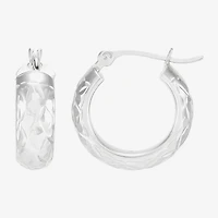 Womens 10K Gold 15mm Round Hoop Earrings