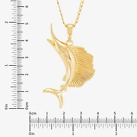 Limited Quantities! Sail Fish Womens 14K Gold Over Silver 22 Inch Pendant Necklace