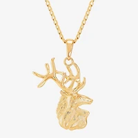 Limited Quantities! Deer Womens 14K Gold Over Silver 22 Inch Pendant Necklace