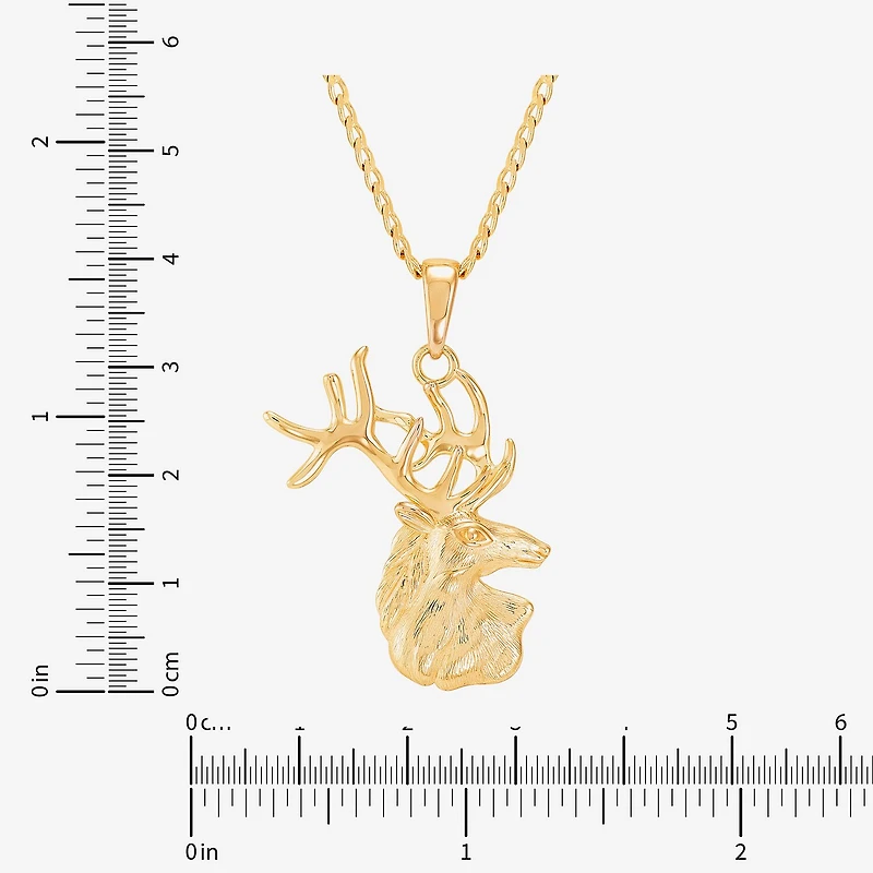Limited Quantities! Deer Womens 14K Gold Over Silver 22 Inch Pendant Necklace