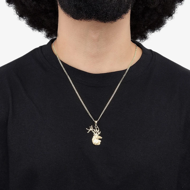 Limited Quantities! Deer Womens 14K Gold Over Silver 22 Inch Pendant Necklace