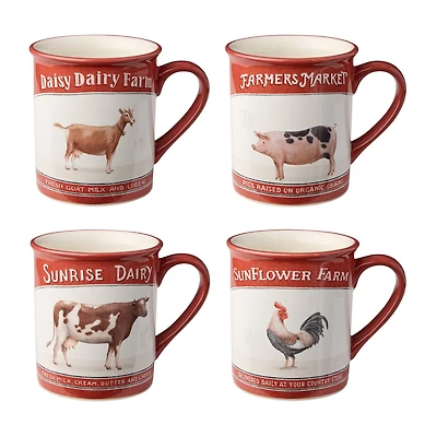 Certified International Vintage Farm 4-pc. Coffee Mug