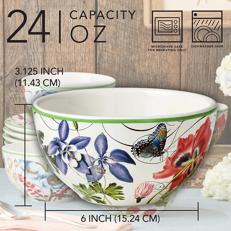 Certified International Greenhouse 4-pc. Ceramic Ice Cream Bowl
