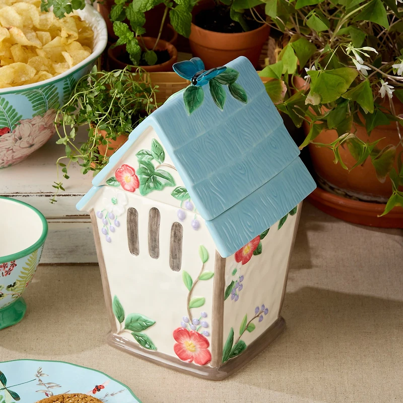 Certified International Flora Dishwasher Safe Ceramic Cookie Jar