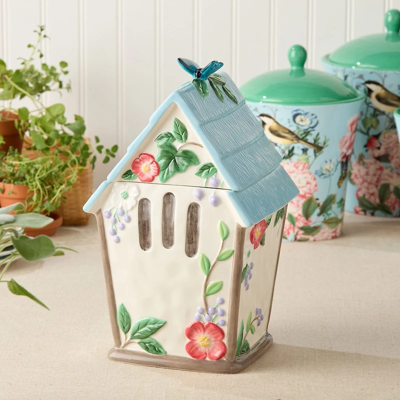 Certified International Flora Dishwasher Safe Ceramic Cookie Jar