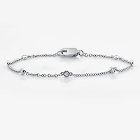 10K White Gold 7 1/2 Inch Solid Link Bracelet