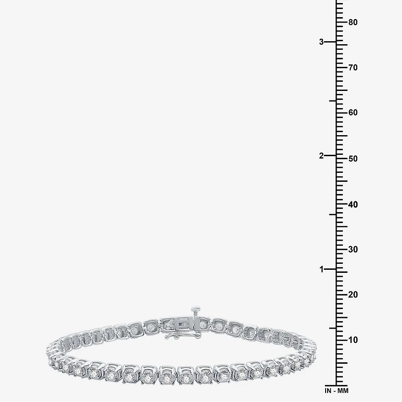2 CT. T.W. Natural White Diamond 10K or Yellow Gold 7.5 Inch Tennis Bracelet