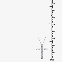 (H-I / I1) Womens 1/2 CT. T.W. Lab Grown White Diamond 10K Gold Cross Pendant Necklace