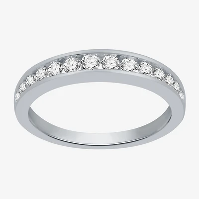 (I-J / I2) Womens 3MM 1/2 CT. T.W. Natural White Diamond 14K Gold Wedding Band