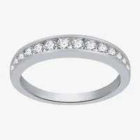 (I-J / I2) Womens 3MM 1/2 CT. T.W. Natural White Diamond 14K Gold Wedding Band