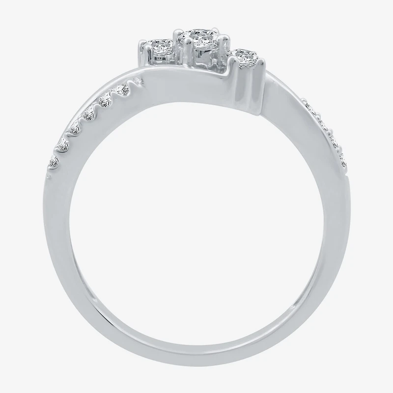 Love Lives Forever 1/3 CT.T.W. Natural Diamond 10K Gold 3-Stone Promise Ring