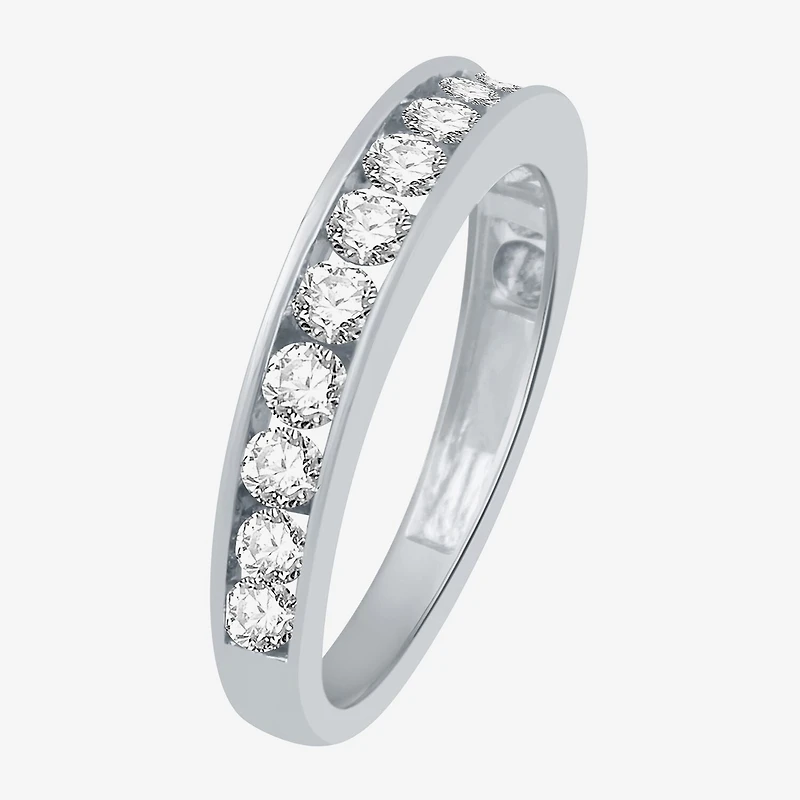 (I-J / I2) Womens 4MM 1 CT. T.W. Natural White Diamond 14K Gold Wedding Band