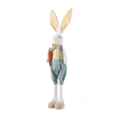 Glitzhome 33" Fabric Boy Bunny Easter Tabletop Decor