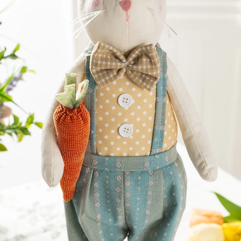 Glitzhome 33" Fabric Boy Bunny Easter Tabletop Decor
