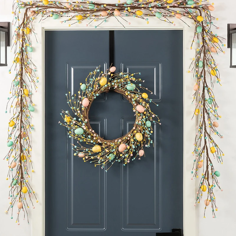 Glitzhome 72" Egg And Berries Easter Garland