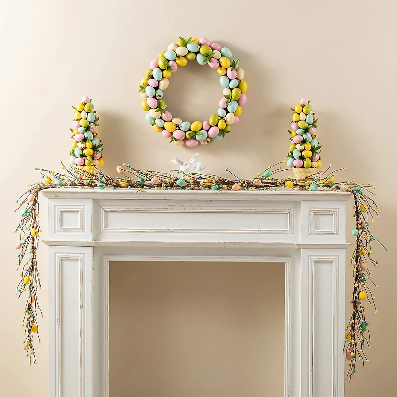 Glitzhome 72" Egg And Berries Easter Garland
